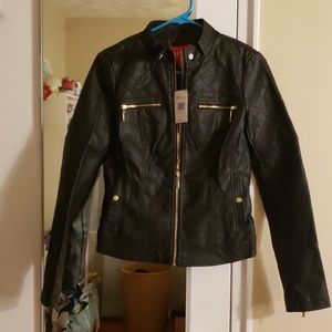 Guess Quilted Faux Leather Jacket NWT